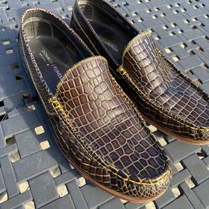Men’s Croc-Embossed Leather Drivers
